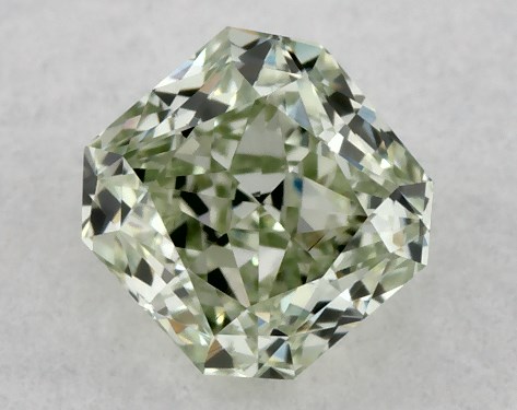 GIA 0.26 Carat Fancy Intense Yellowish * Green-VS1 Square Radiant Cut Diamond
